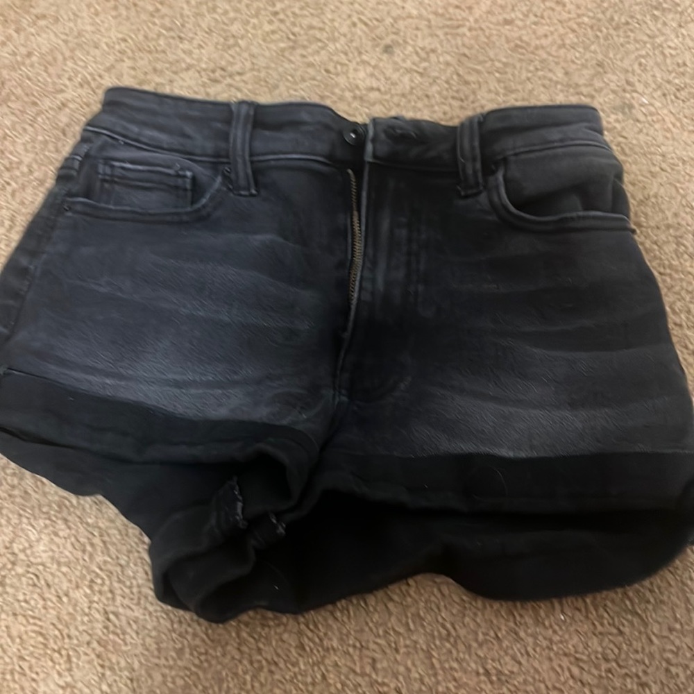 black jean shorts